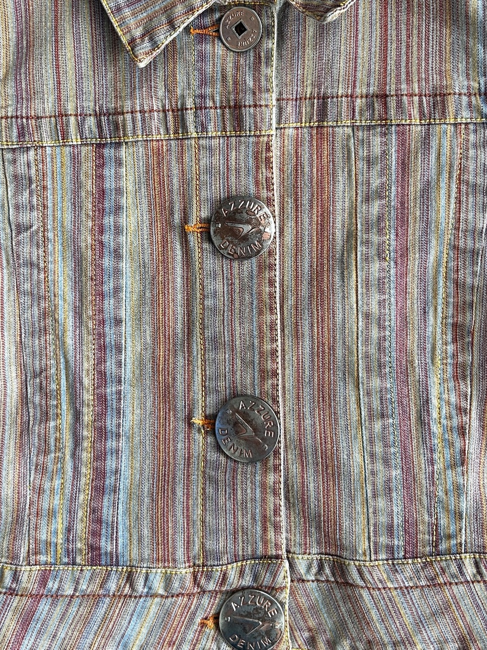Vintage Y2K Azzure Love Life Denim Set Low Rise Jeans Fitted Crop Jacket M 30x36 - Picture 8 of 16